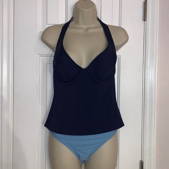 Victorias secret navy blue halter top bathing suit (top only) size 36DD - Picture 5 of 13